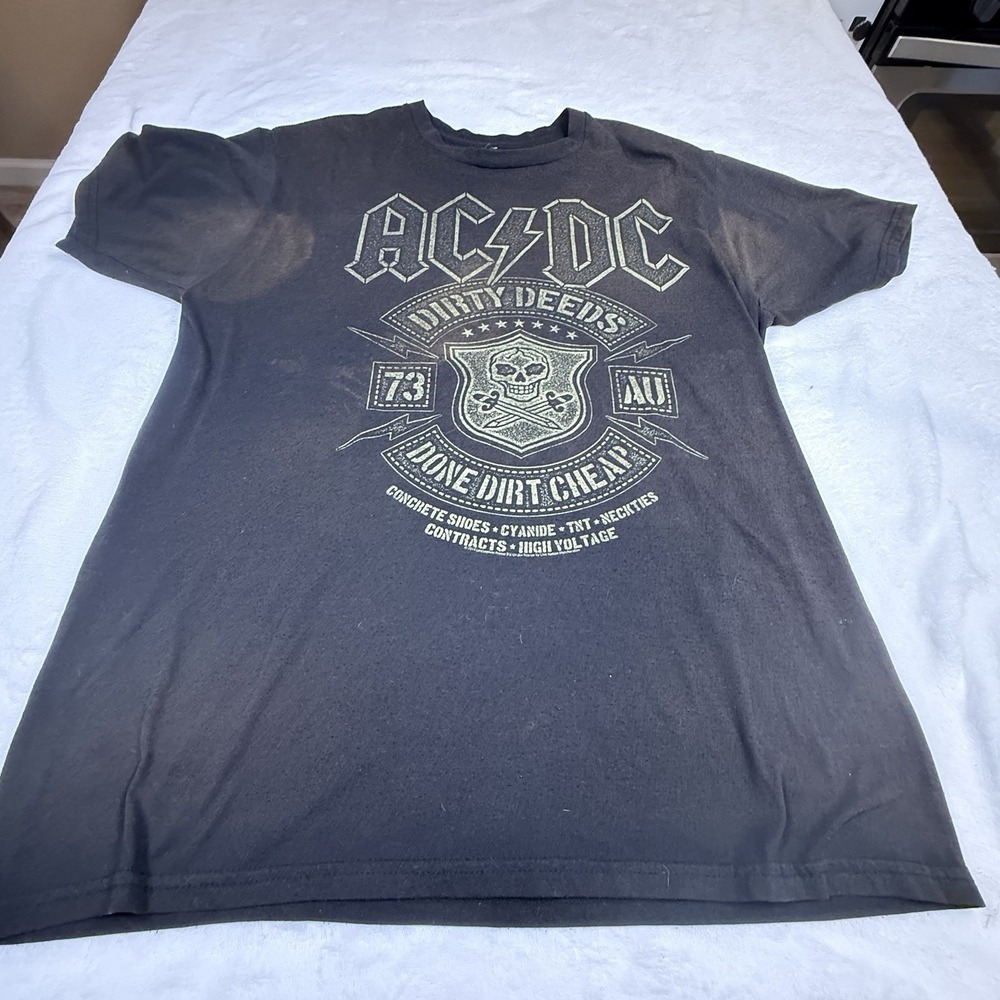 AC/DC TShirt Mens Large “Dirty Deeds Done Dirt Cheap” 2014 Black